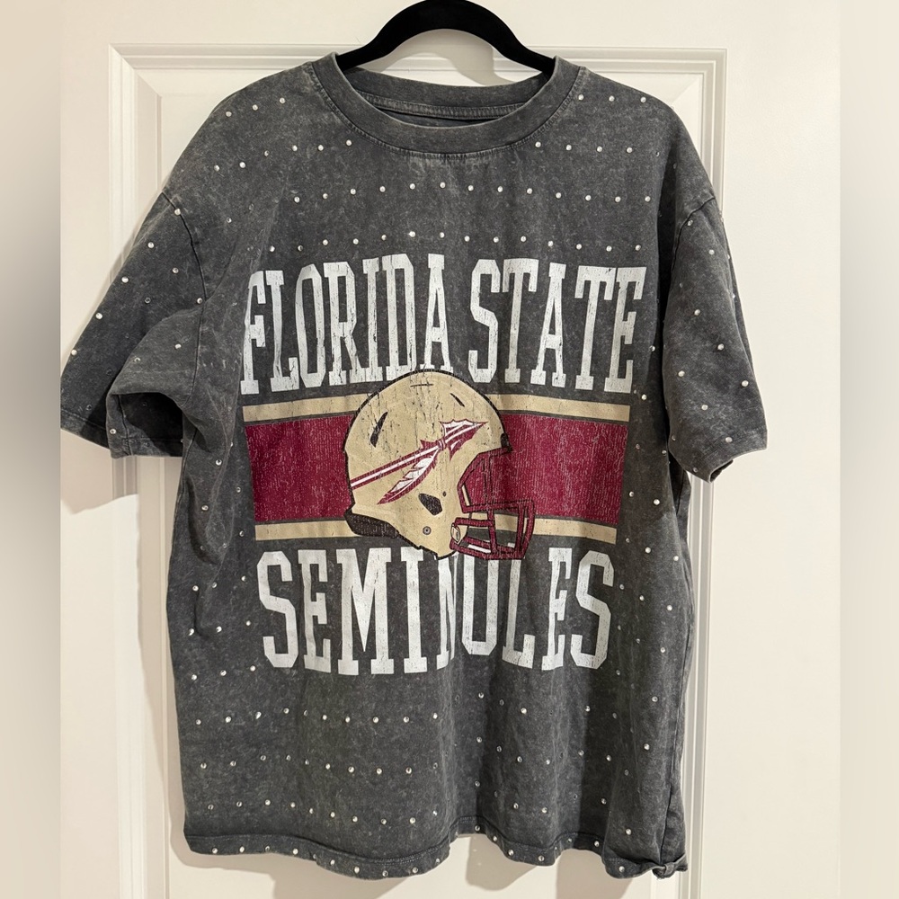 Florida State Seminoles Gameday Couture Oversized T-Shirt Gray